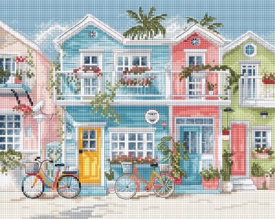 Borduurpakket LETI 9985 - Beach Bliss - Strand Geluk - Leti Stitch