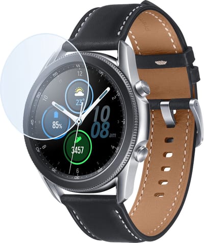 Screenprotector - Geschikt voor Samsung Galaxy Watch 3 41 mm - Extra Sterk - Tempered Glass - Gehard Glas - Beschermglas Screen Cover - Bescherm Protector voor Smartwatch