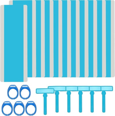 Lees Hulpmiddelen Set - Geleide Leesstrips - Focus Verbeteren - Verschillende Maten - 11 Strips 6 Ringen - Blauw