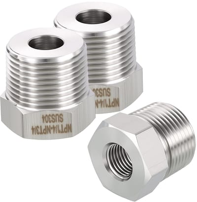 Dailygoods - Set van 3 Roestvrij Stalen Pijpadapters
