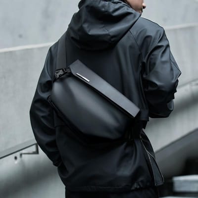 Crossbody Tas, Heren Trendy Werkkleding met Grote Capaciteit, Schoudertas, Fietskoerierstas, Rugzak, Herentas zwart