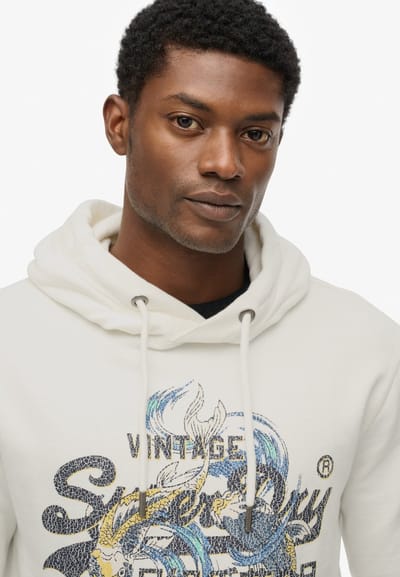 Superdry - Tokyo hoodie met vintage logo en relaxte pasvorm - Heren - Hoodies