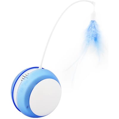Kattenspeelgoed Elektrische Kattenbal Slimme Automatische Tuimelaar Kattenstok Geluid Kattenbal Veer Hengel Rollende Bal 9*9*23cm