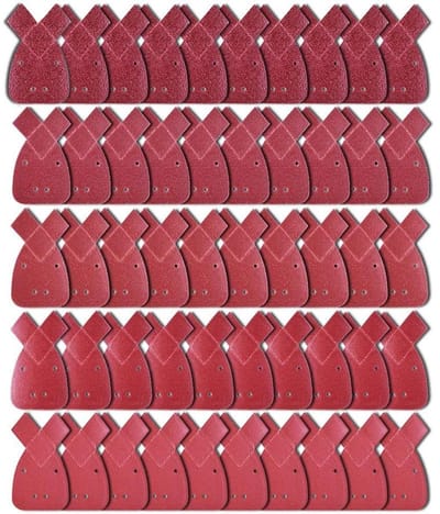 50 Stuks Muizen Schuurpapier Velcro Driehoek 10 x 40/60/80/120/240 voor Detail Schuurmachine, Perfect voor Houtbewerking en Verbetering van Oppervlakken
