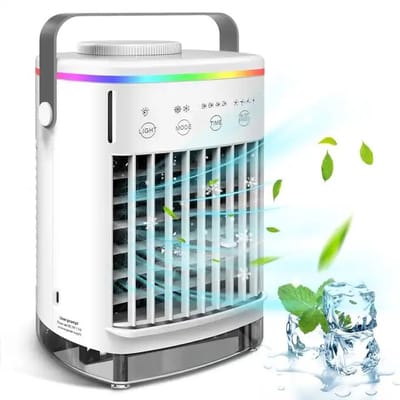 Draagbare Airco met 4 Snelheden - Luchtkoeler voor Slaapkamer, Auto en Camping - USB-Voeding - 1 Stuk