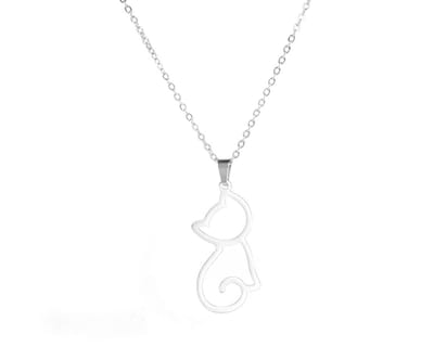 Ketting Meisje- Ketting Kat- Ketting Poes- Zilveren Ketting Meisje Poes- Poezenketting- Cadeau Meisje- LiLaLove Kind