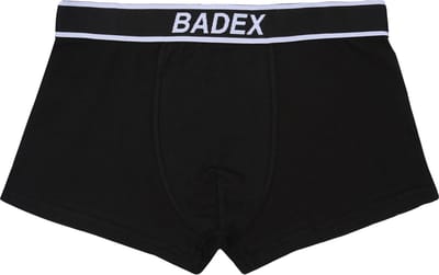 Zwarte Badex boxershort voor heren, vervaardigd door Bad Example.