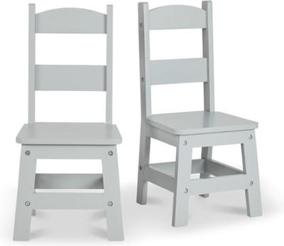 Melissa & Doug - Houten kinderstoel set van 2 - Grijs