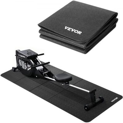 VEVOR Loopbandmat voor tapijtvloeren Vloerbeschermingsmat (61 x 173 cm) voor sportuitrusting 6 mm dik, Fitnessmat voor crosstrainer op tapijt, Hardhouten vloer, Vloerbeschermer van PVC met hoge dichtheid