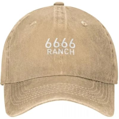6666 Ranch Four Sixes Ranch Baseballpet Mannen Vrouwen Gewassen Katoen Baseballpet Buiten Zonbescherming Casual Veelzijdig Adjustable beige