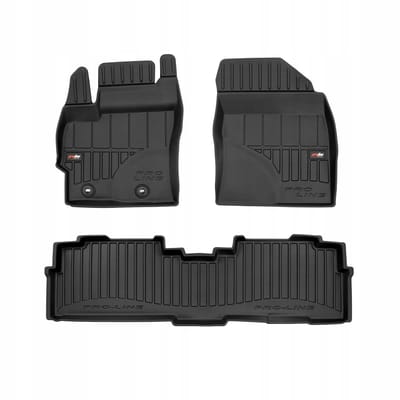 FROGUM PROLINE 3D Set - Rubberen Automatten + Kofferbakmat - Geschikt voor TOYOTA Verso (2009-2018) - Zwart