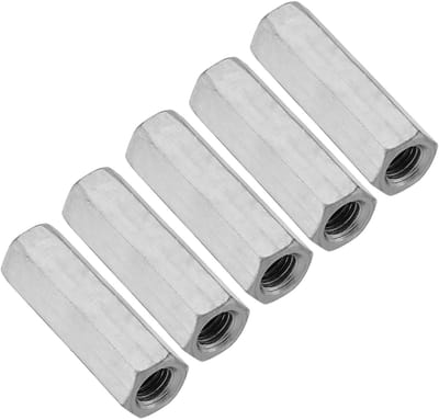 Dailygoods- Lange Moer M12 - Zeshoekige Moer - Verzinkt Koolstofstaal - Corrosiebestendig - Bevestigingselementen - Industriële Toepassing - Moeren