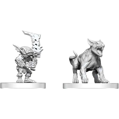 Pathfinder Battles Deep Cuts Unpainted Miniature Goblin Commando & Goblin Dog 13 cm