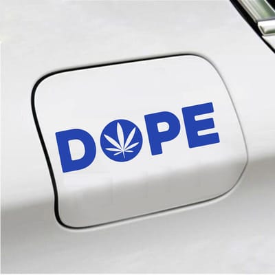 Bumpersticker - Dope - 4,5 X 17 - Blauw