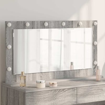 vidaXL - Make-up - Spiegel - Grijs - Sonoma - 100 - x - 55 - x - 18 - cm - Rechthoekig