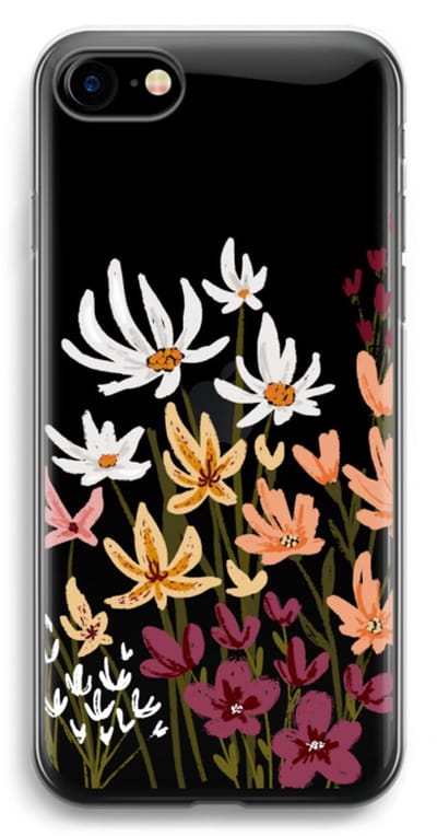 Case Company® - Hoesje geschikt voor iPhone SE 2020 hoesje - Painted wildflowers - Soft Cover Telefoonhoesje - Bescherming aan alle Kanten en Schermrand
