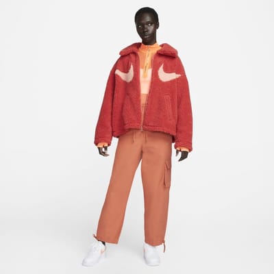 Nike Fleece Vest - Sweater - Maat XS - Rood - Swoosh - Training - Dames Sweater voor Vrouwen