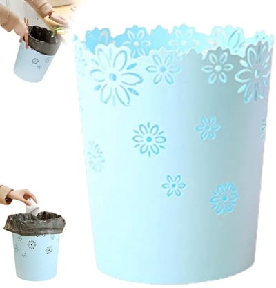 Prullenbak - Holle plastic prullenbak - 22×19×15,5 cm - Prullenbak voor kantoor en huishouden - Prullenbak voor kinderkamer en keuken - Geschikt voor slaapkamers, badkamers, keukens en kantoren - Blauw