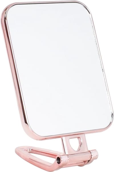 Rechthoekige Make-up Spiegel met Handvat, 270 Graden Vouwbare Staande Spiegel, Compacte Tafel Spiegel voor Make-up en Haarverzorging
