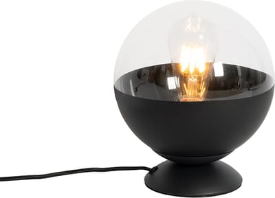 QAZQA eclipse - Retro Tafellamp - 1 lichts - H 23 cm - Zwart - Woonkamer | Slaapkamer | Keuken