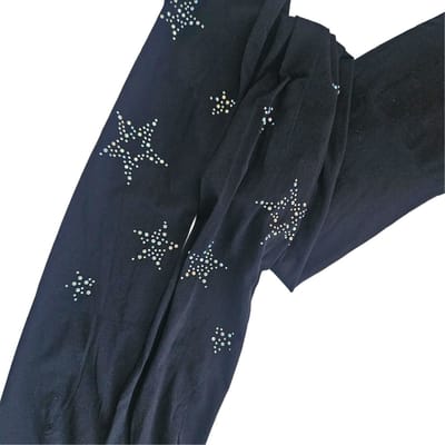 BamBella ® - Panty -Onesize - gaas maillot dunne pantys Dames - Onesize - lingerie van kant zwart met steentjes