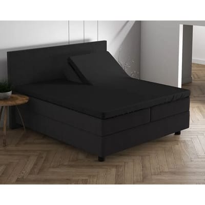 Dreamhouse Hoeslaken Splittopper Dubbel Jersey Zwart - 160 x 200/220 cm + 20 cm hoekhoogte