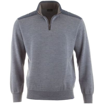 Paul & Shark Trui Typhoon Platinum Soft Cool Touch Wool Half Zip Vapor Blue / male