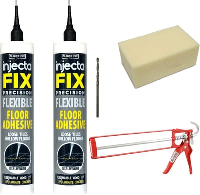 Floor Fix Pro Injectielijm starterset 2x 300 ml - tegelinjectielijm voor holle & losse tegels