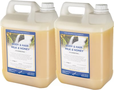 Body & Hair Milk & Honey - 5 liter - set van 2 stuks - 2 in 1 voor lichaam en haar.