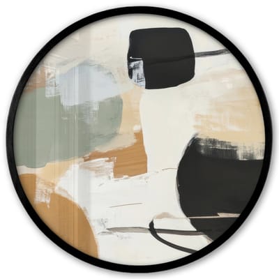 Poster in lijst Rond - Fotolijst 40x40 cm - Posters - Paint - Abstract - Kleuren - Ronde posterlijst zwart - Decoratie - Wanddecoratie woonkamer - Muurdecoratie slaapkamer