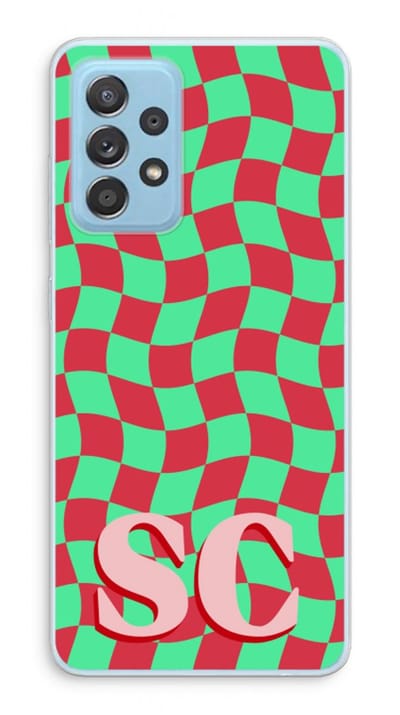 Gepersonaliseerd - Case Company® - Hoesje geschikt voor Samsung Galaxy A73 hoesje - Grid Monogram - Soft Cover Telefoonhoesje - Bescherming aan alle Kanten en Schermrand