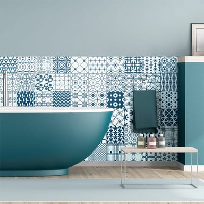 Zelfklevende tegelmuurstickers voor keuken en badkamer - 60 Scandinavische Melkem tegelstickers - 60 stickers 20x20cm