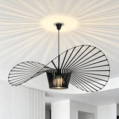 NETTLIFE Hanglamp Zwart 1-lichts - E27 Pendellamp Vintage 120cm - Retro Kronleuchter - voor Eetkamer Keuken & Woonkamer (Zonder Lampen)