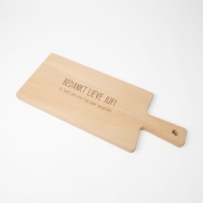 Tapasplankje hout - Serveerplankje - Cadeau juf - Cadeau juf einde schooljaar - Juf bedankt - Bedankt lieve juf