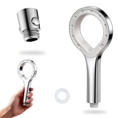 Dailygoods - Douchekoppen, spaardouchekop, hoge druk met verstuiving, handdouche, met douchekop, afsluitventiel, badkameraccessoires, voor volwassenen, huisdieren