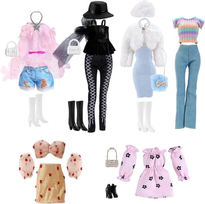Kleding en accessoires voor poppen van 30 cm, trendy partyjurken, pailletten outfits en stijlvolle mode voor poppen