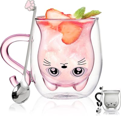 Unieke dubbele wand koffie mok voor kattenliefhebbers - Perfect cadeau voor verjaardag, Moederdag en Valentijnsdag
