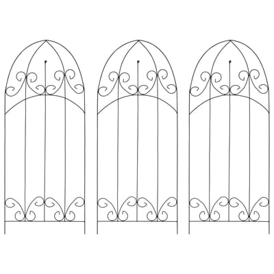 vidaXL - Plantenklimrekken - 3 - st - 40x100 - cm - ijzer - zwart