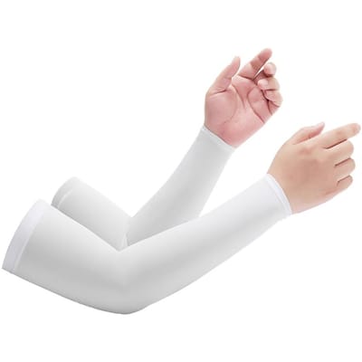Manchettes Glace Soie d'Été Protection UV Manches Solaires pour Hommes Femmes Unisexe Extérieur Conduite Manches Fines pour Bras M
