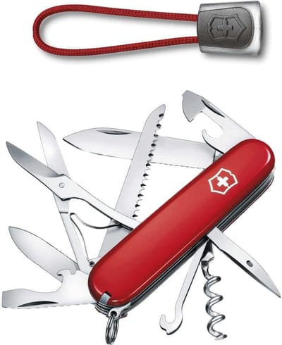 Victorinox Huntsman Zwitsers Zakmes+lanyard - 15 Functies - Rood/rood