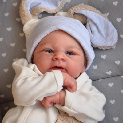 Reborn pop mannelijk - Levensgetrouwe baby Realistische pop - Kinderen spelenderwijs leren - Handgeschilderd haar en huid - 45 cm