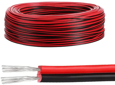 22 AWG Elektrische Draad 20 m, 0.33 mm² Dubbele PVC Kabel, Koper Draad voor LED Strips en Elektronische Bedrading