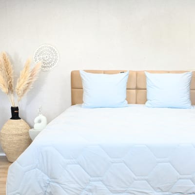 HappyBed Dekbed zonder overtrek 140x200 - Wasbaar Dekbed - Bedrukt dekbed zonder hoes - Hoesloos Dekbed - Eenpersoonsdekbed - Frosty White