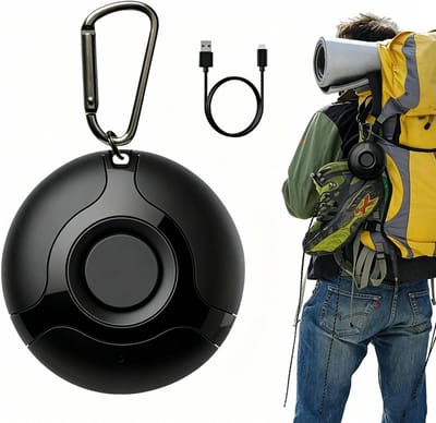 Ultrasone Muggenverjager - Premium Ultrasone Muggenverjager - Draagbaar & Oplaadbaar - Karabijnhaak - Veilig voor Kinderen en Huisdieren - voor Huis, Tuin en Kamperen - zwart