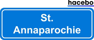 Hacebo - Plaatsnaam Sticker - 29x10 CM - St. Annaparochie sticker - Verkeersborden sticker - grappige cadeaus - St. Annaparochie