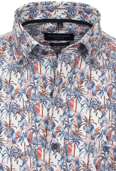 Casa Moda overhemd korte mouw bomen - 3XL