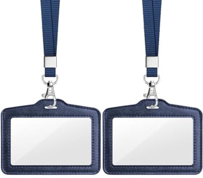Dubbelzijdige transparante badgehouders met nylon lanyard - ID-kaarthouder voor werk, evenementen en openbaar vervoer