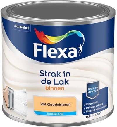 Flexa - Strak In De Lak Binnenlak Zijdeglans - Vol Goudsbloem - Mengverf - 500 Ml