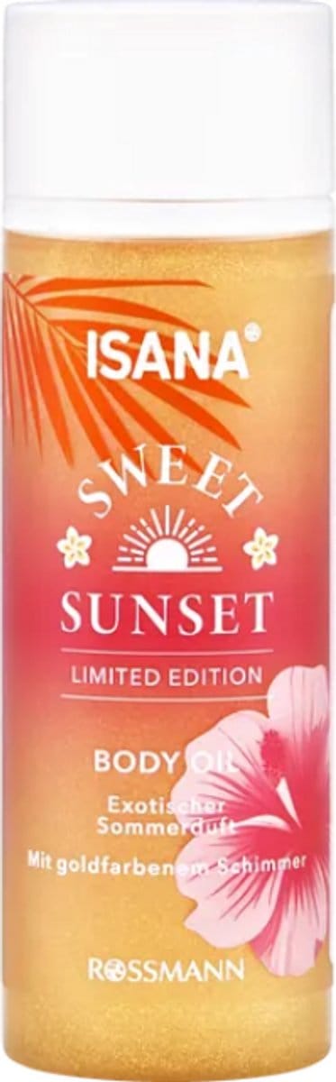 ISANA Sweet Sunset Shimmer Body Oil - Glanzende Lichaamsolie met Amandelolie - Glinsterende Huidolie - 100ml