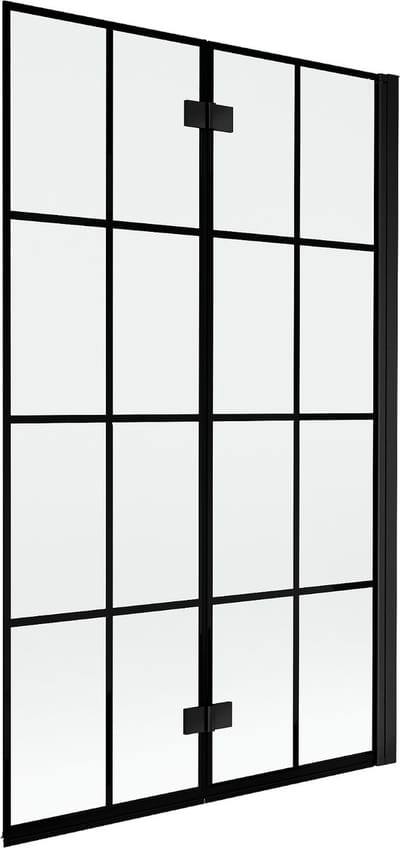 Mexen Mist douchewand 2-delig rechts 110 x 150 , zwart raster, zwart - 8A9-110-002-70-77-P